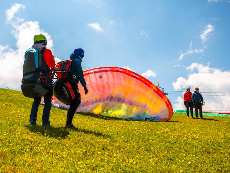 Paarflug mit zwei Tandempiloten, Gutschein als Geschenk im Chiemgau, Oberbayern